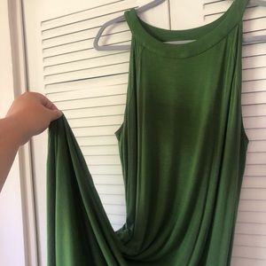 Jjill Green Halter Maxi Dress Size Large with Pockets